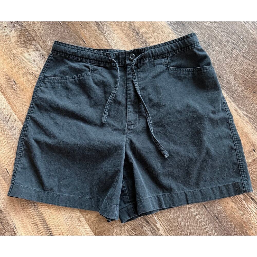 Crossroads Black Cotton Drawstring Shorts Size 8 Casual Summer
